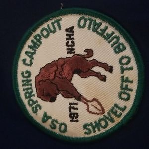 Vtg OSA NCHA 1971 Spring Campout Ohio Patch SHOVEL OFF TO BUFFALO
